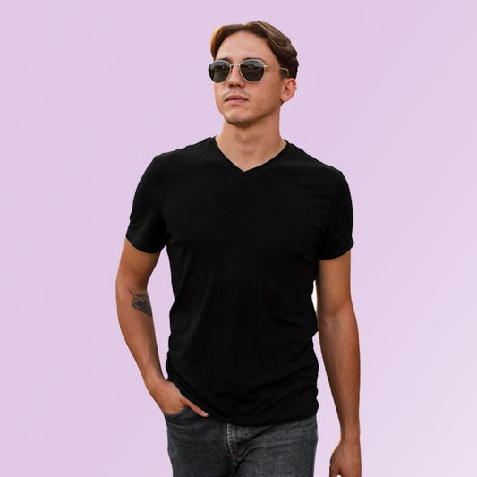 Men's Heavyweight V-Neck Cotton T-shirt