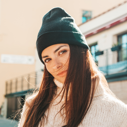 Black Acrylic Beanie Hat