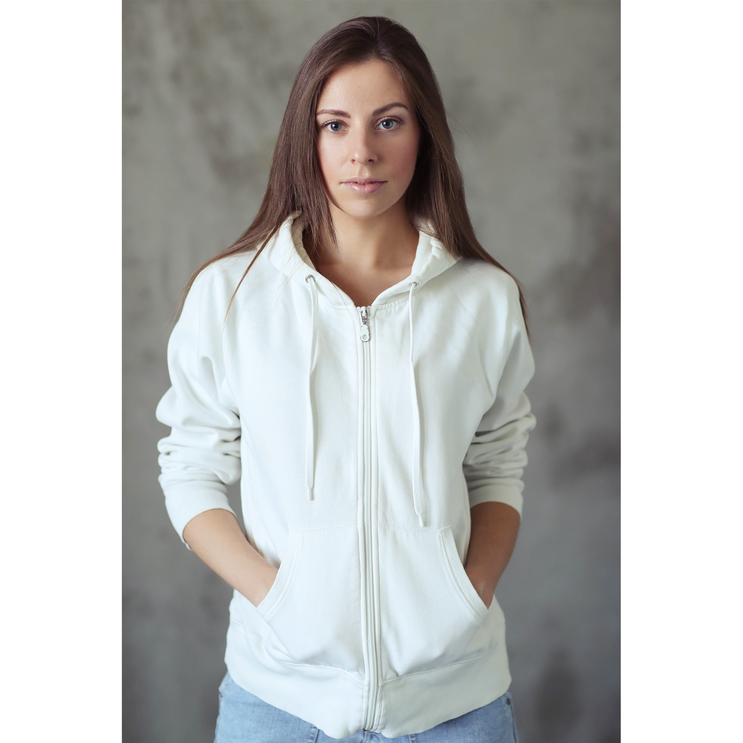 Unisex Midweight Cotton Blend Zipper Hoodie