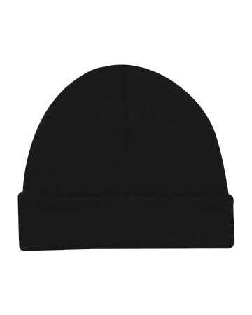 Black Acrylic Beanie Hat - Print Casual