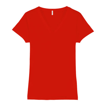 Women's V Neck Heavyweight Cotton T-Shirt