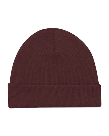 Maroon Acrylic Beanie Hat - Print Casual